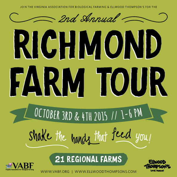 Flyer for the 2nd Annual Richmond Farm Tour, October 30 & 31, 2015.
