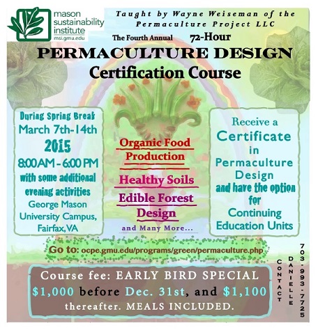 Pamphlet for Permaculture Design Certification Course in March 2014.