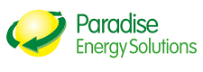 Logo of Paradise Energy Solutions with green and yellow colors.