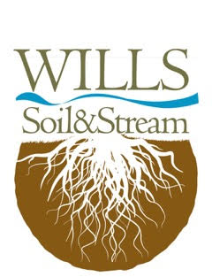 Logo of WILLS Soil & Stream with roots graphic.