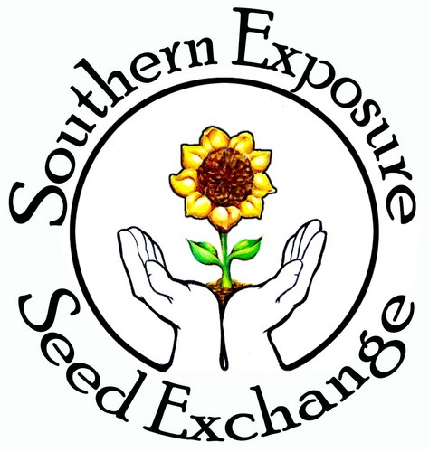 Logo of Southern Exposure Seed Exchange featuring hands holding a sunflower.
